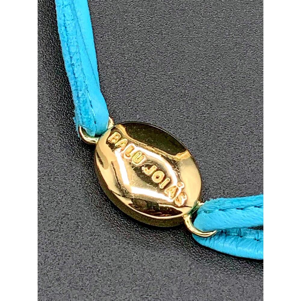 💙 Turquoise Blue Crystal Suede Necklace – A Soft Whisper of Light & Love - Picture 3 of 6